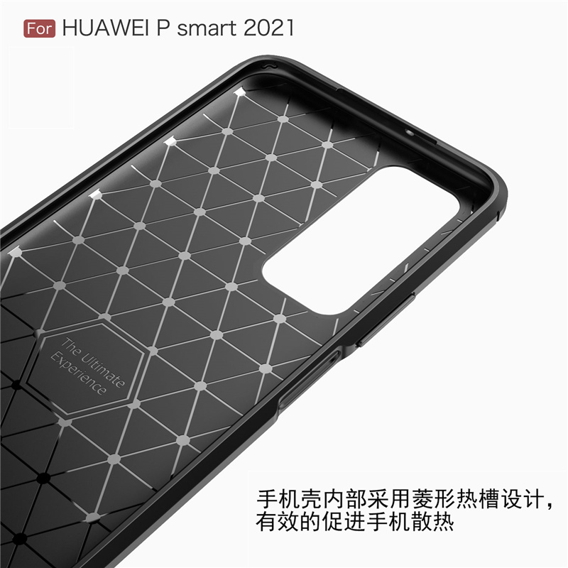 适用 华为P Smart 2021手机壳PSmart2021防摔保护套Peppa-L02B软硅胶全包边L21B碳纤维纹L21B商务男女简约外 - 图2