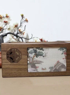 中国风实木摆件手工苏绣创意礼品