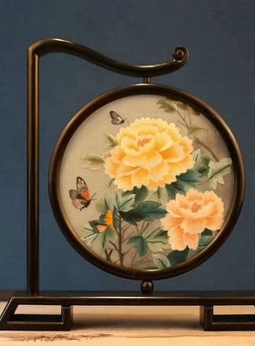 纯手工苏绣双面绣实木材质礼盒装