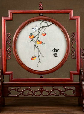 纯手工苏绣实木锦盒包装