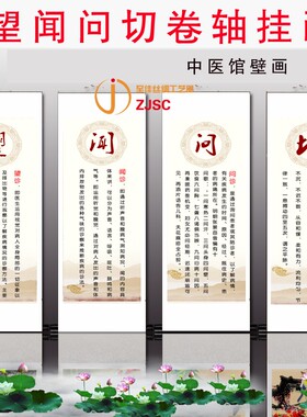 定做丝绸卷轴画现代中式办公书法字画望闻问切挂画中医馆养生壁画