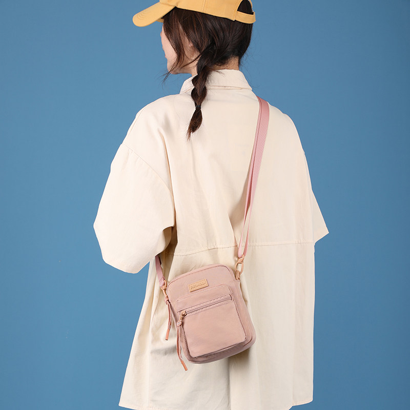 迷你帆布零钱包轻便尼龙布斜挎包 blingring女士包袋