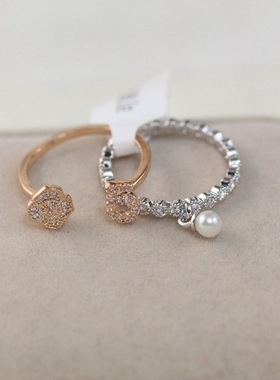 饰品珍珠开口韩版戒指