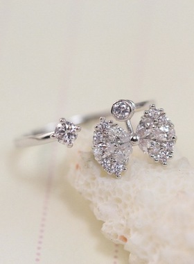 饰品开口镀金韩版时尚风锆石戒指