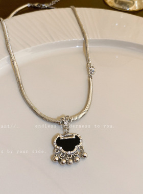 新中式平安锁钛钢项链女夏