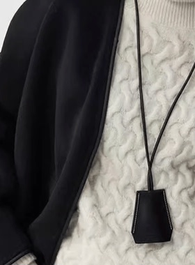 穿搭挂件挂脖皮牌项链挂眼镜