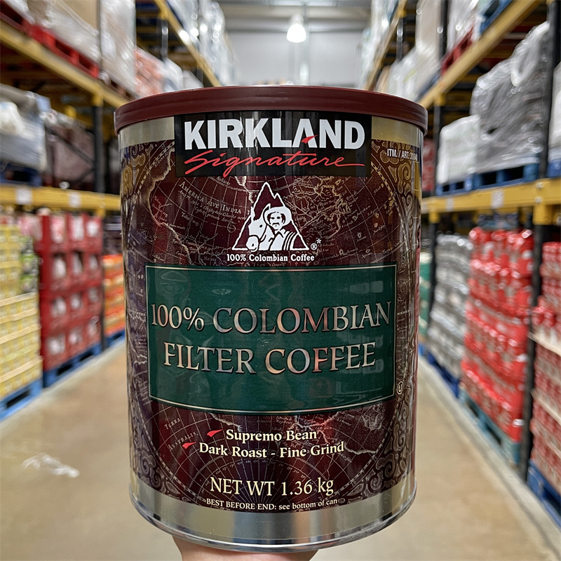 英国原装costco Kirkland科克兰哥伦比亚滤泡式深焙炒咖啡粉1360g - 图0