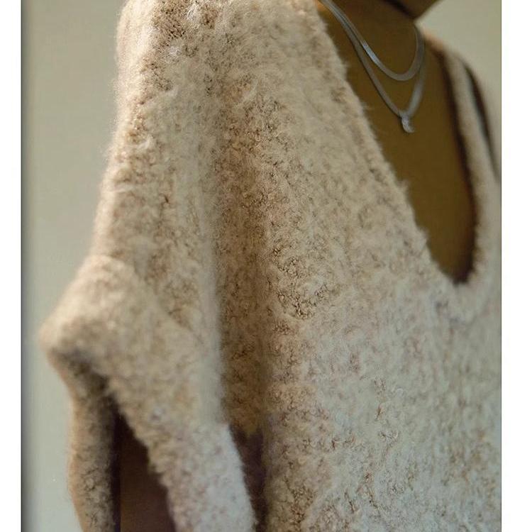 专柜撤回新款欧货复古设计感百搭休闲宽松显瘦保暖卡其色针织马甲 - 图0