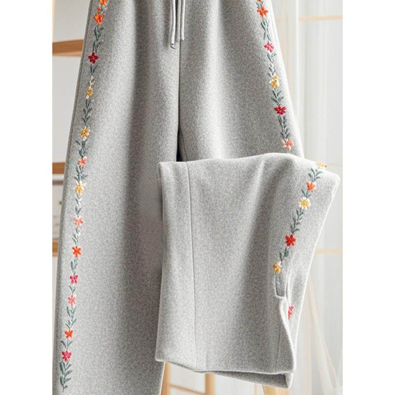 今年流行小个子灰色印花阔腿休闲裤子女2024新款秋冬季高级感垂感,淘宝优惠券,粉丝福利购,淘宝优惠卷