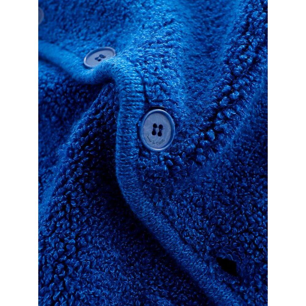 韩系克莱因蓝巨显白圈圈纱毛衣外套女高级感宽松软糯羊毛针织开衫 - 图1