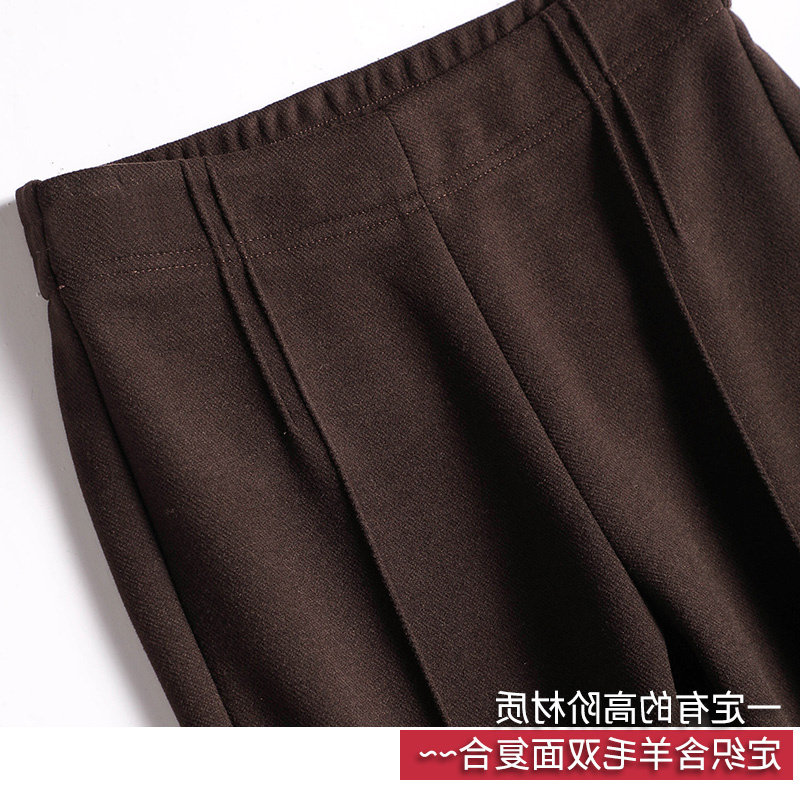 品牌折扣商场外贸女装清仓显瘦微喇裤型含羊毛双面复合高腰裤子女,淘宝优惠券,粉丝福利购,淘宝优惠卷