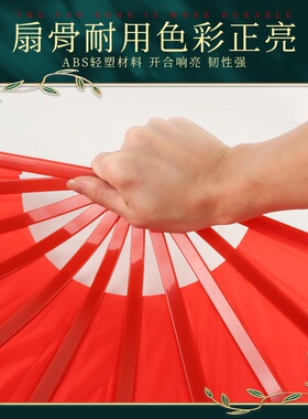 雪龙吟儿童太极功夫扇双面红金