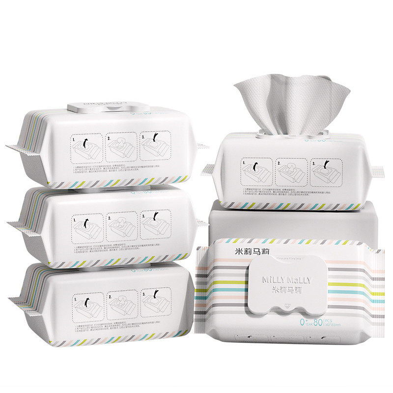 婴儿湿巾80抽5包新生儿手口专用家庭实惠大包装湿巾,淘宝优惠券,粉丝福利购,淘宝优惠卷