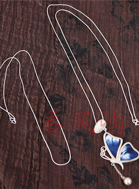 银白色苗银锁骨链长短细蛇骨项链