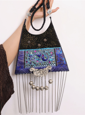 民族风刺绣老绣苗银杨丽萍毛衣链