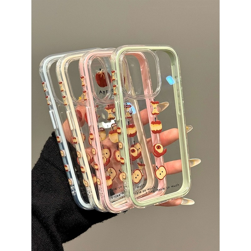 韩系ins红苹果插画适用于vivo iQOO neo10/neo9pro手机壳iqooz9turbo/z7x新款iqooneo8/Y37创意iqooz5x女撞色 - 图0