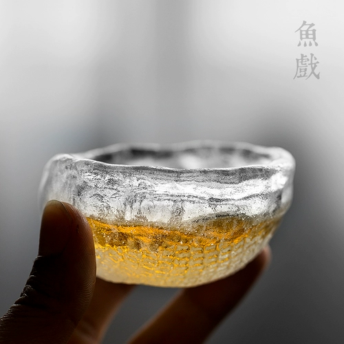 Рыба играет в чистую руку -Фрозен ожога глазированная чашка дома кунг -фу чайная чашка Мастер чашка одиночная чашка