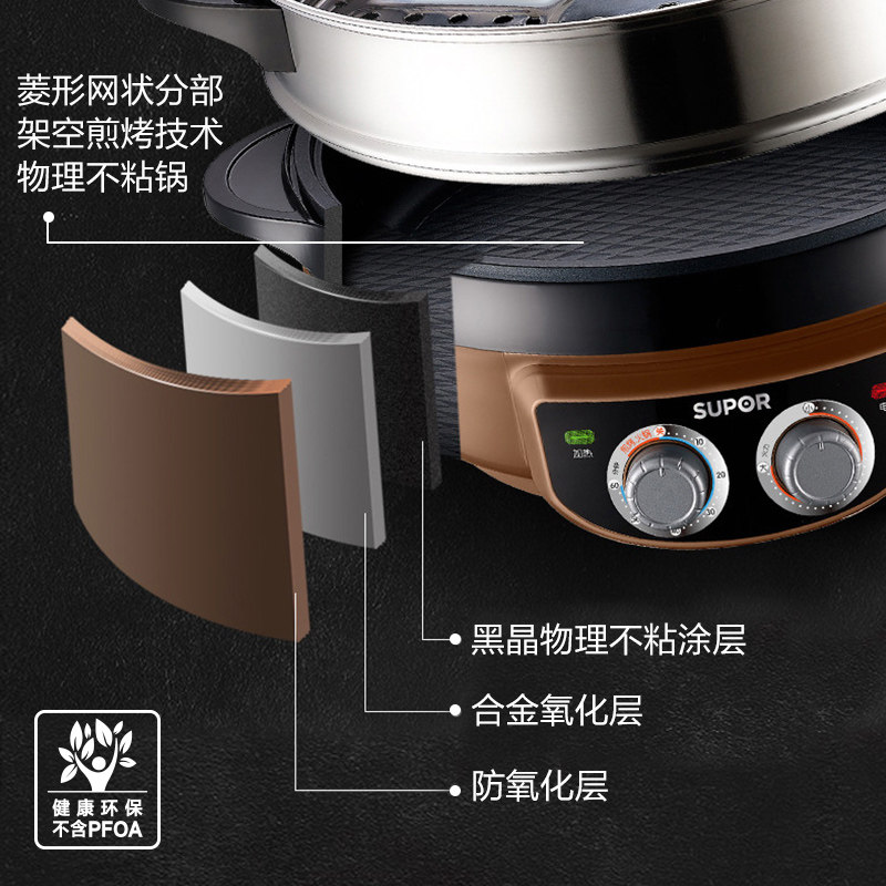 苏泊尔多功能电火火锅锅家用电炒锅 苏泊尔梁业电热/火锅