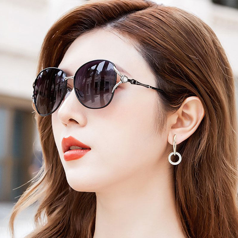 Polarized sunglasses for women 2025 new large frames to show face and small driving anti-ultraviolet sunglasses sunglasses