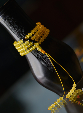 儒匪窝琥珀搭配血珀念珠手链手串