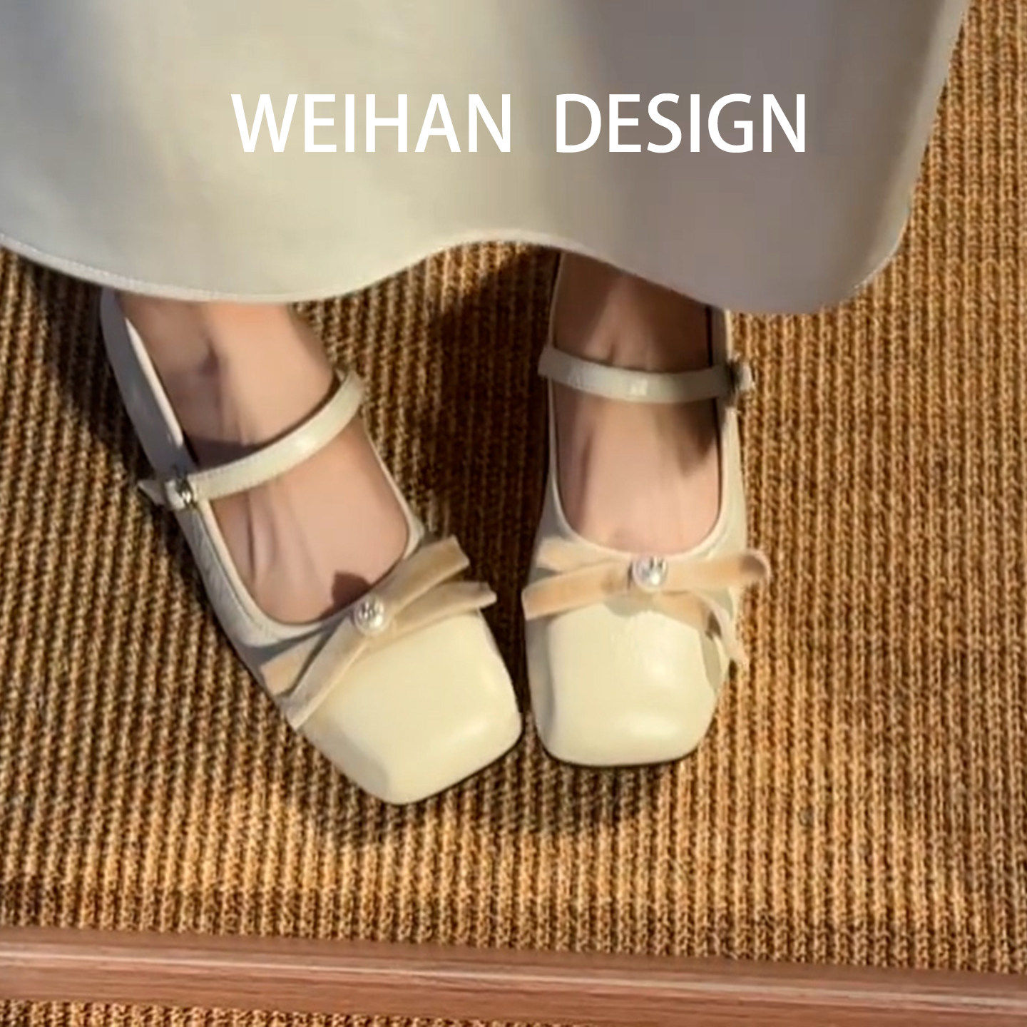 羊皮版！法式一字扣浅口玛丽珍鞋外穿内增高单鞋蝴蝶结珍珠晚晚鞋,淘宝优惠券,粉丝福利购,淘宝优惠卷