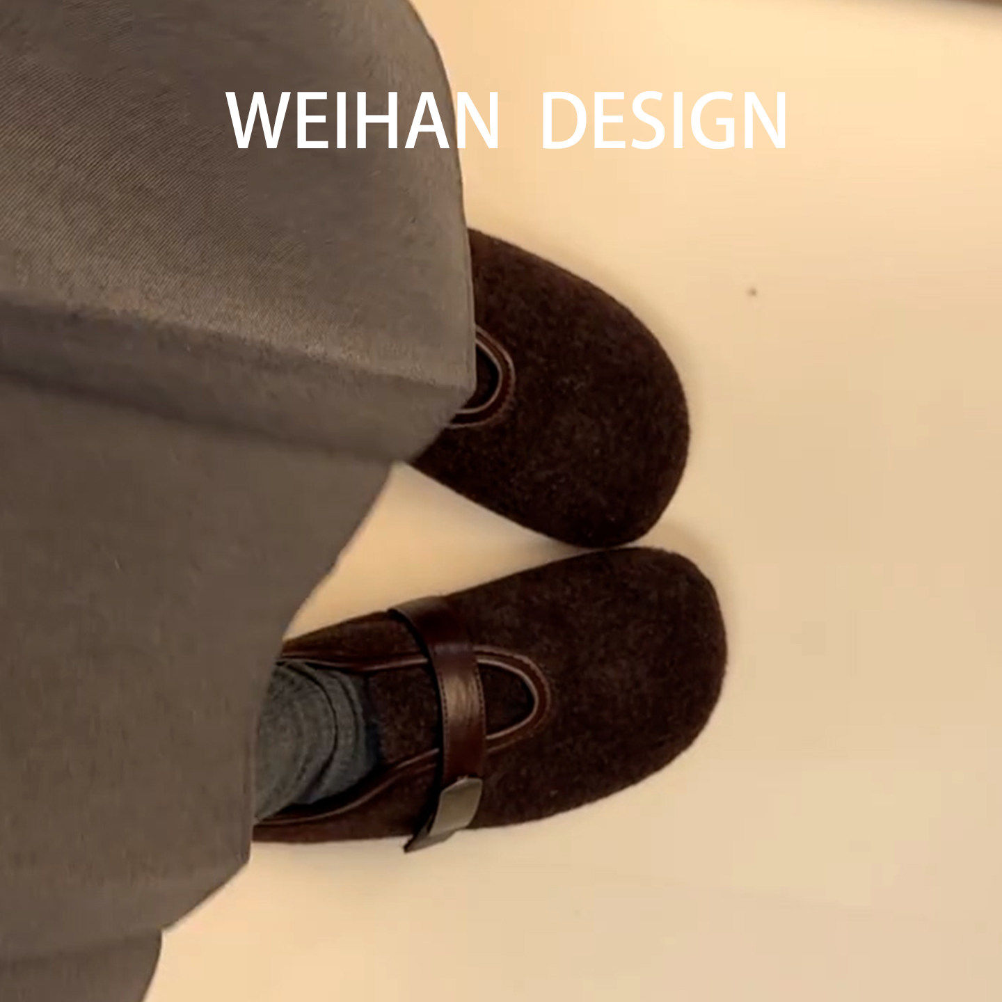 羊皮版！韩版厚底毛呢加绒勃肯鞋女秋冬款百搭金属扣玛丽珍豆豆鞋,淘宝优惠券,粉丝福利购,淘宝优惠卷