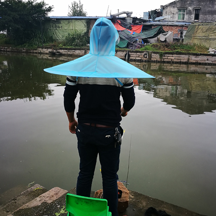 超轻钓鱼雨帽户外垂钓装备头戴式斗笠钓雨伞便携透气防雨折叠雨具 - 图0