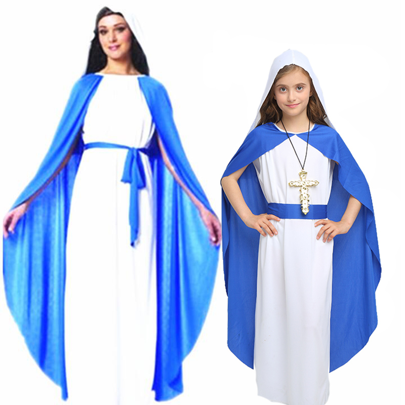 复活节成人男COS耶稣神父牧师传教士服装万圣节修女圣母演出衣服-图1