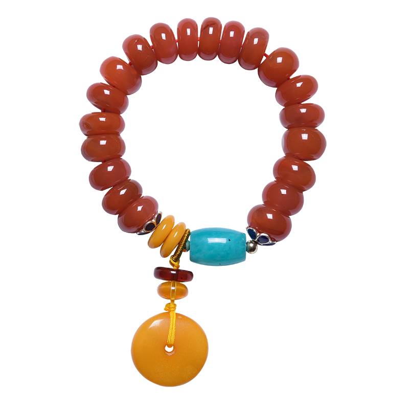 欧采妮天然南红手串南红玛瑙平安扣 oucerny欧采妮手饰