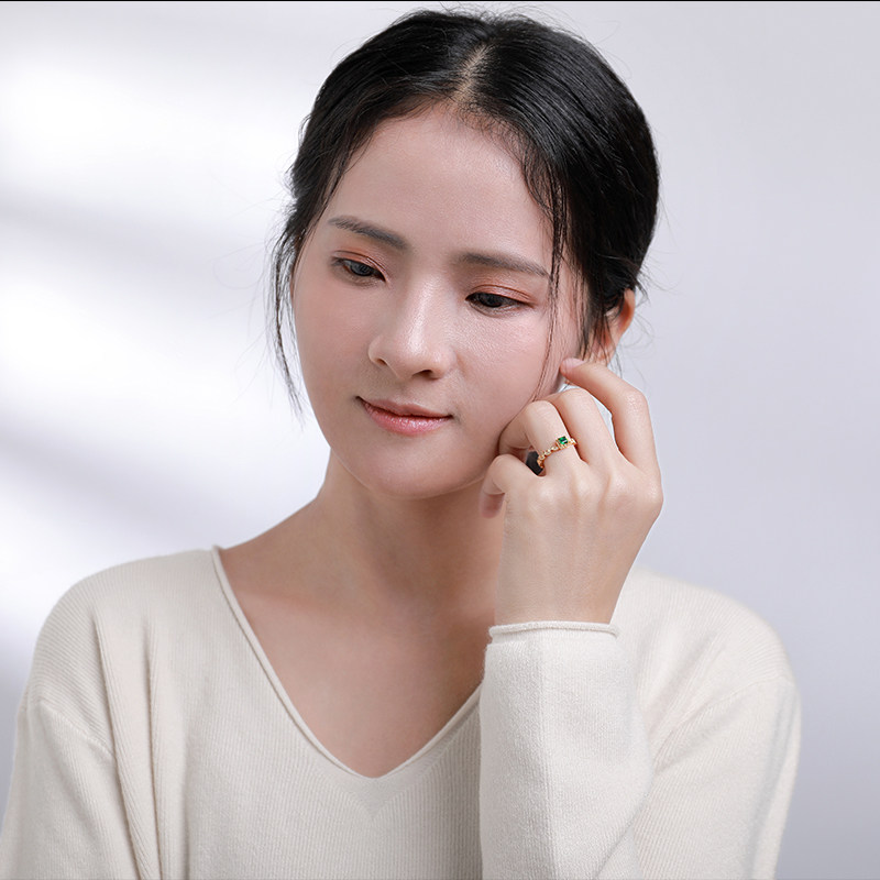 oucerny /欧采妮天然女18k金戒指 oucerny欧采妮手饰