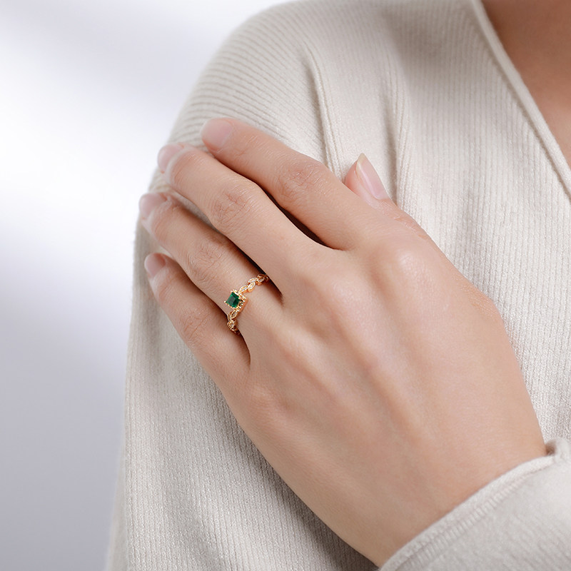 oucerny /欧采妮天然女18k金戒指 oucerny欧采妮手饰