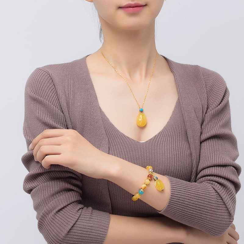 欧采妮天然手串波罗的海金绞蜜手链 oucerny欧采妮手饰