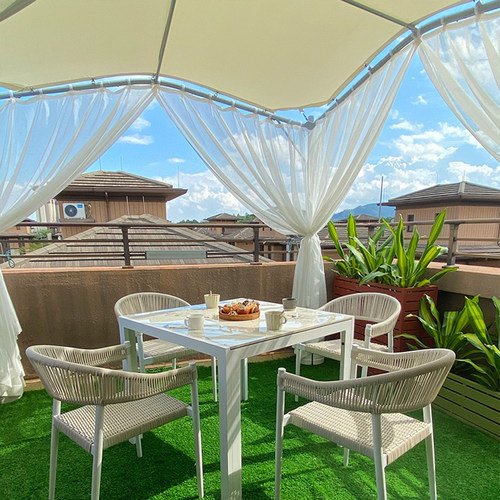 户外凉亭网红遮阳棚庭院民宿院子花园阳台天鹅蓬防雨室外大太阳伞 - 图2