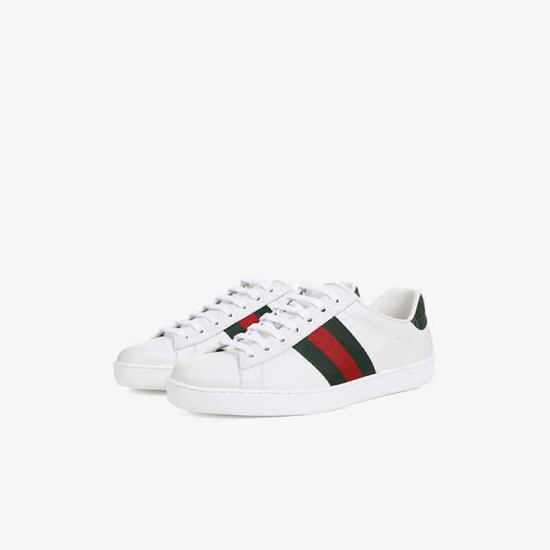 gucci /古驰牛皮撞色条纹装饰男鞋 万奢城休闲板鞋