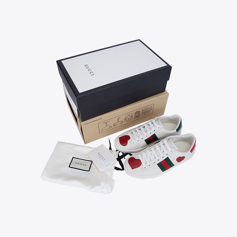 gucci /古驰爱心刺绣低帮休闲女鞋 万奢城休闲板鞋