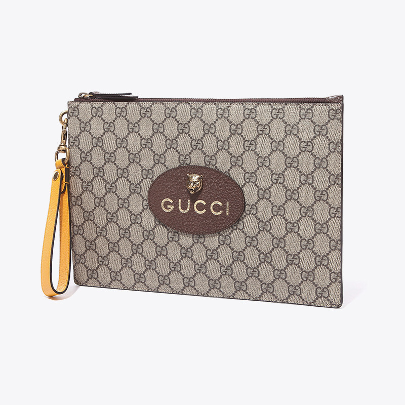 gucci /古驰男士手拿包金属人造革 万奢城男士包袋