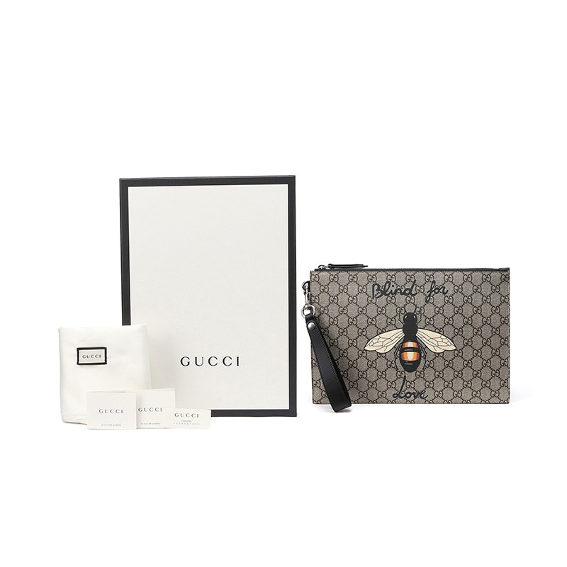 gucci /古驰男士手拿包蜜蜂男包 万奢城男士包袋