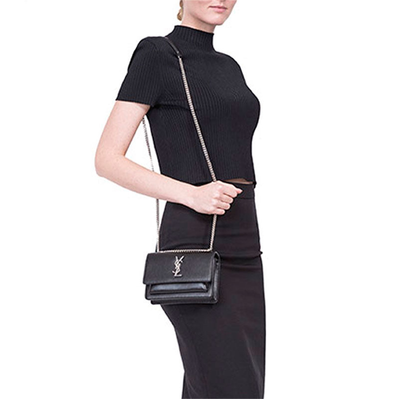 ysl /圣罗兰slp女包小牛皮邮差包 万奢城女士包袋
