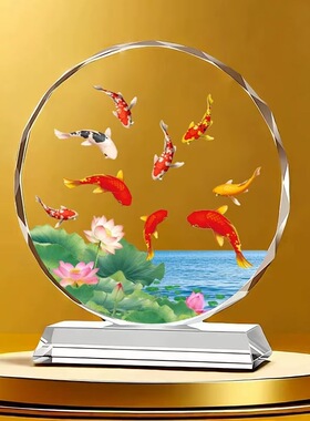 一帆风顺水晶摆件乔迁开业礼盒