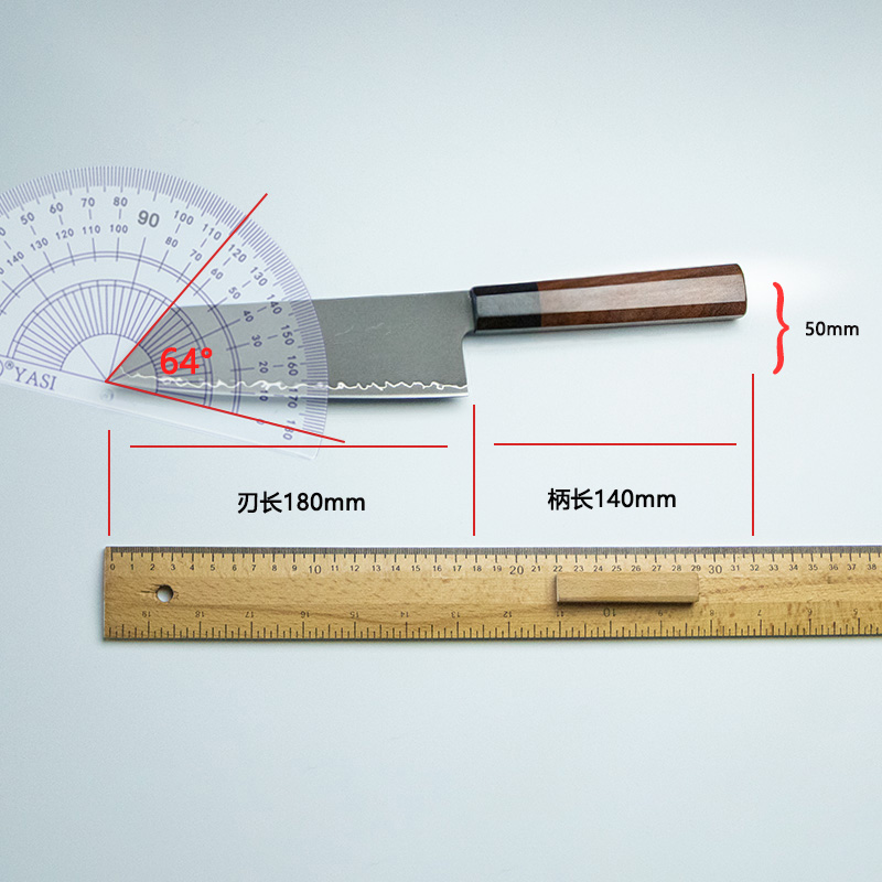 百浓厨刀日式菜刀菜切型牛刀主厨刀通体夹S35VN切付大V面蛤刃