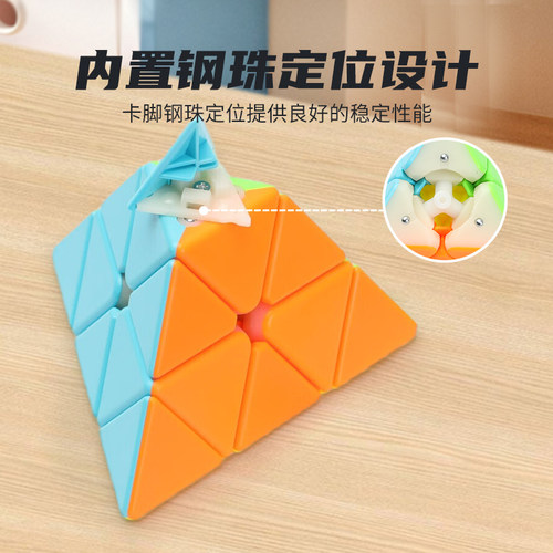 奇艺金字塔魔方异形斜转镜面移棱三阶磁力顺滑儿童益智力玩具比赛 - 图1