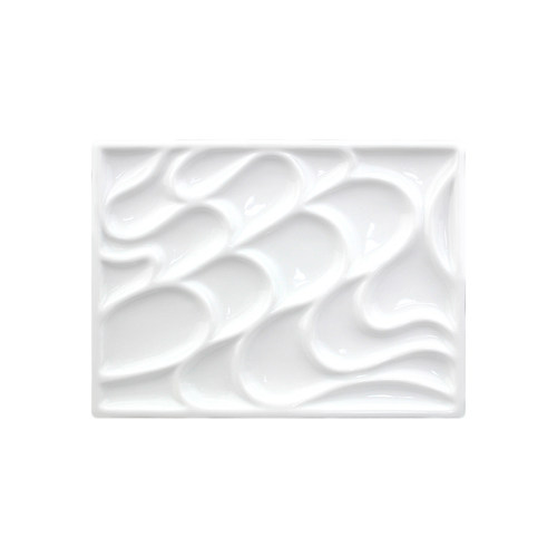 陶瓷波浪调色盘大小号长方形水粉水彩丙烯油画国画颜料波纹调色板 - 图3