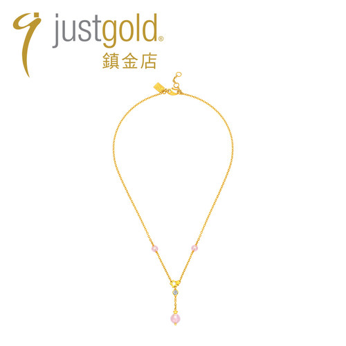justgold镇金店闪闪星辰轻巧版黄金足金项链套链1419141Y - 图0