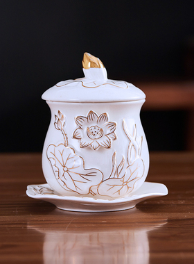 佛堂财神陶瓷供水杯