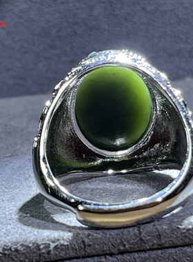 和田玉扳指男士商务礼品送父亲龙头霸业藏银戒指活口可调节
