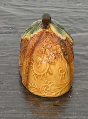 特价清仓陶瓷纯手绘釉下彩工艺成熟南瓜牛油盒盖摆件