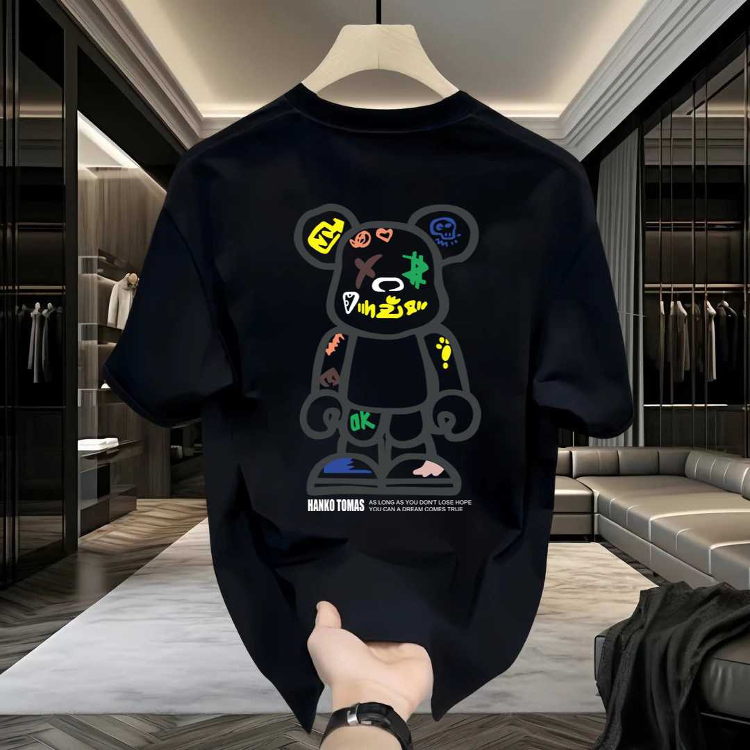 特大码男装美式高街潮牌暴力熊短袖t恤男2025新款夏季宽松上衣服,淘宝优惠券,粉丝福利购,淘宝优惠卷