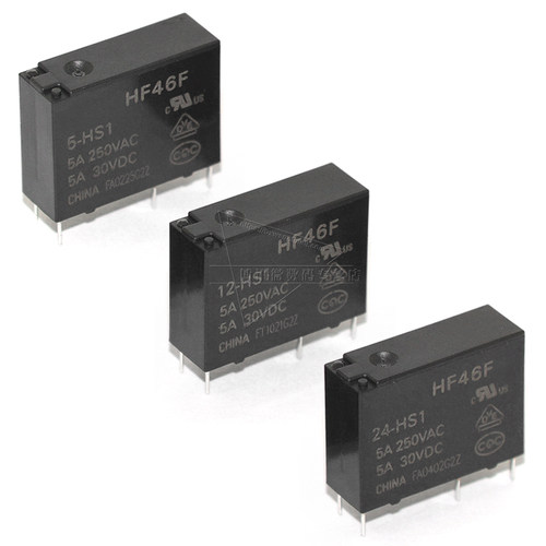HF46F-005 012 024-HS1全新继电器5 12 24V 250VAC 1组常开5A 4脚 - 图0