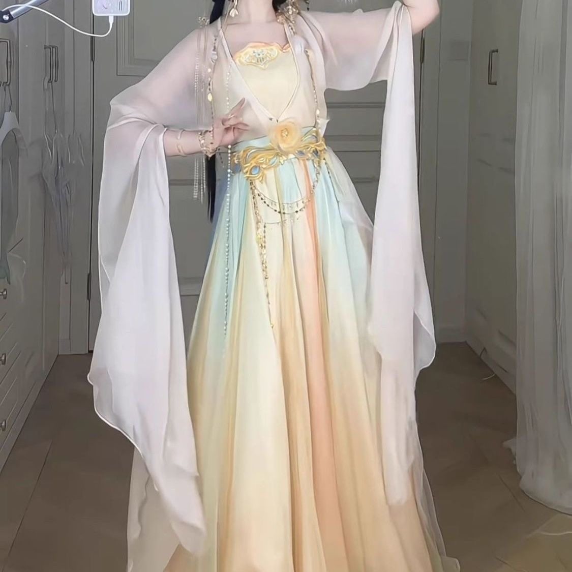 春雾颂(金翎纱)仙侠风汉服女宋制齐腰新款套夏款仙气飘逸,淘宝优惠券,粉丝福利购,淘宝优惠卷