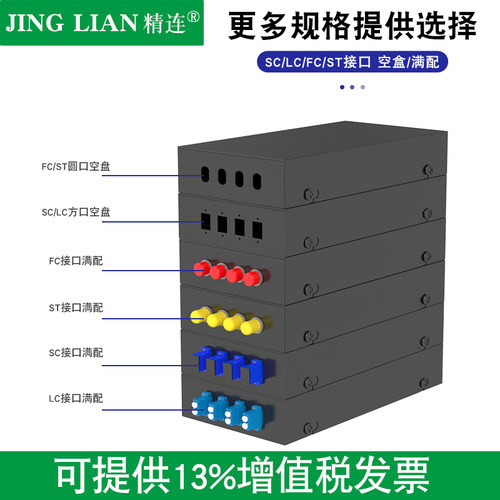 精连 光纤终端盒4口桌面式 ST/FC/SC/LC 圆口/方口满配 光缆配线架 接线盒接续盒 - 图1